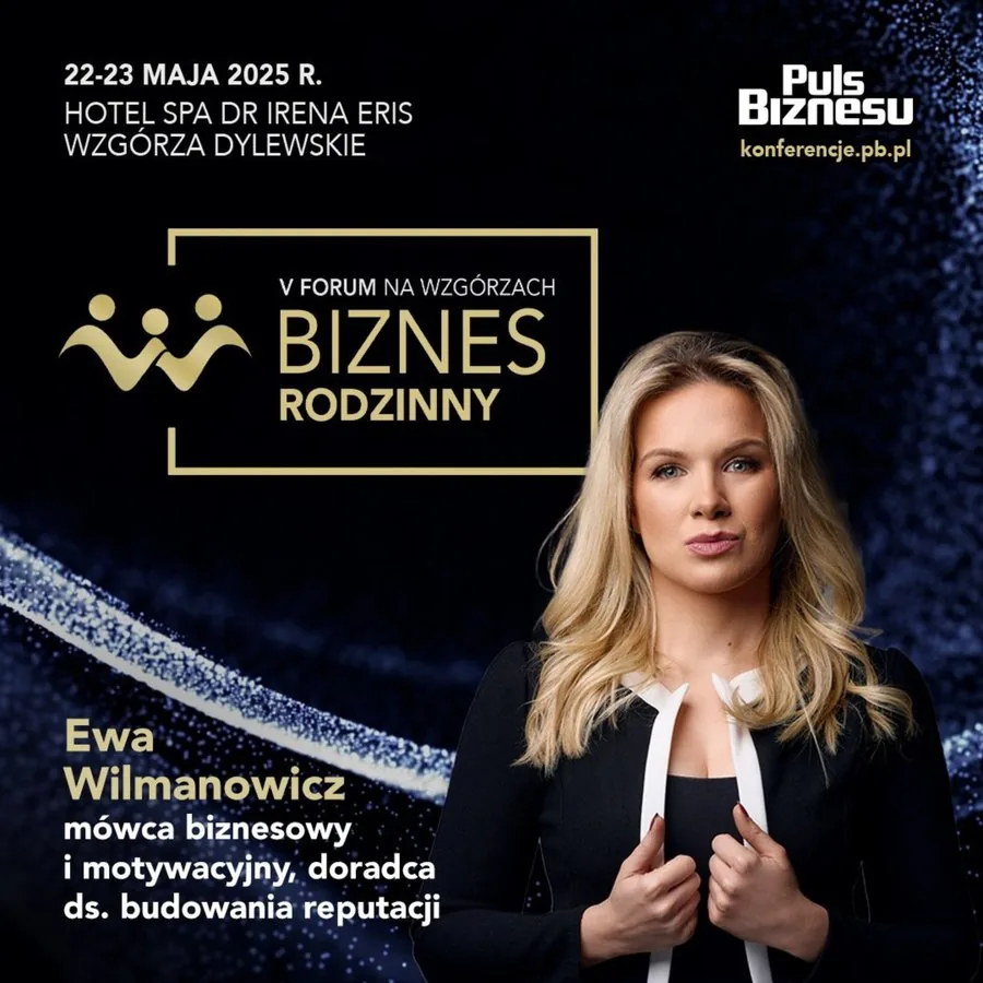 Plakat V Forum na Wzg&oacute;rzach Biznes Rodzinny z Ewą Wilmanowicz